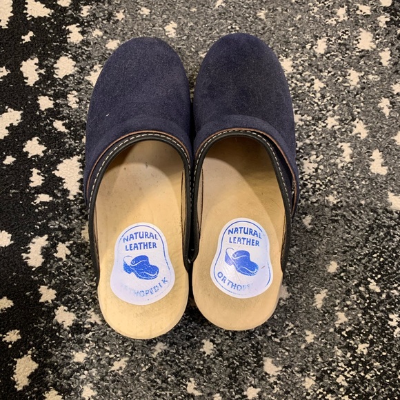 GUC handmade Navy suede Clogs 38 - Picture 3 of 5